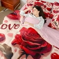 thumbnail image 4 of Feelyou Red Rose Flower Twin Bedding Sets 7pcs, Romantic Love Heart Bedding Comforter Set, 4 of 8