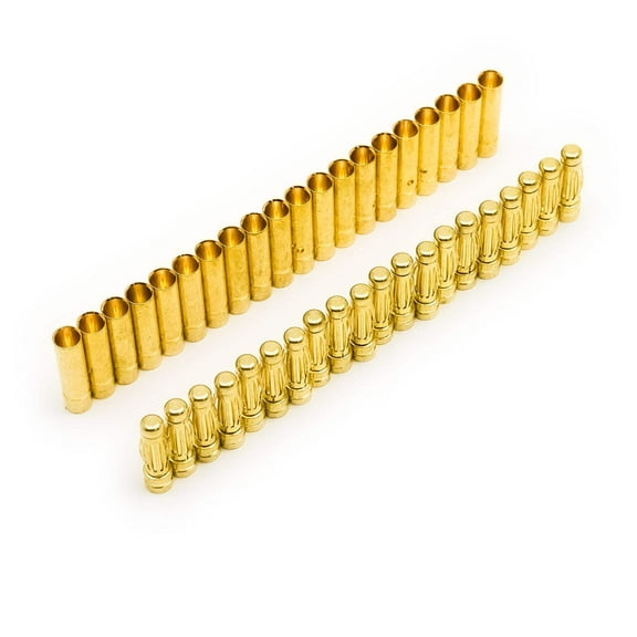 40pcs 3mm Bullet Connector Banana Plug 50A Rated (20x Male / 20x Female)