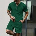 thumbnail image 2 of Shorts Courts pour Hommes Pantalons pour Hommes Décontractés Mode Hommes Manches Courtes Col Rabattu Pantalons Survêtement Deux Pièces Manches pour Hommes Pantalons pour Hommes Mode, 2 of 9