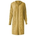 thumbnail image 4 of Arlun Aran Cardigan Sweaters for Women Oversized Cable Knit Open Front Hooded Cardigans Coats Solid Color Long Sweater Coats Fashion Winter Warm Outwear Yellow XL, 4 of 5
