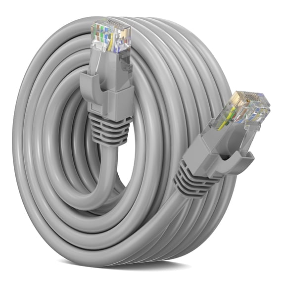 Ethernet Cable 25 ft CAT6 High Speed Internet Network LAN Cable Cord, Outdoor Waterproof (Gray)
