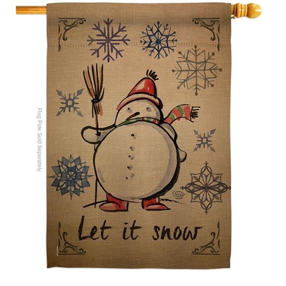 Ornament Collection  28 x 40 in. Winter Let it Snow House Flag with Wonderland Double-Sided Decorative Vertical Flags Decoration Banner Garden Yard Gift