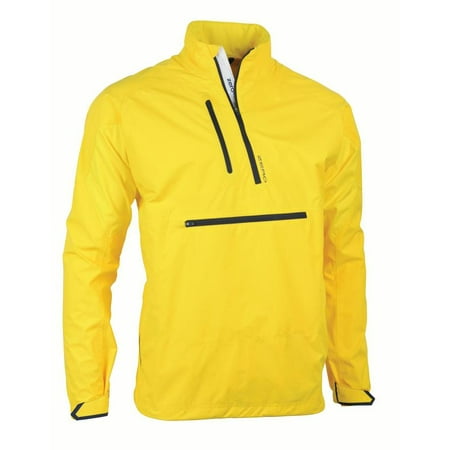 zero restriction men's packable anorak rain jacket, slicker/navy,
