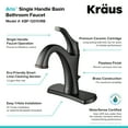 thumbnail image 5 of KRAUS Arlo Oil Rubbed Bronze Single Handle Basin Bathroom Faucet with Lift Rod Drain and Deck Plate, 5 of 11