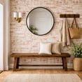 thumbnail image 4 of Better Wood & Home Rectangular Rustic Farmhouse Solid Wood Bench, Walnut Finish Dining Bench, 4 of 10