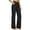 Black, variant on Women's High Waisted Wide Leg Linen Pants with Double Button Closure