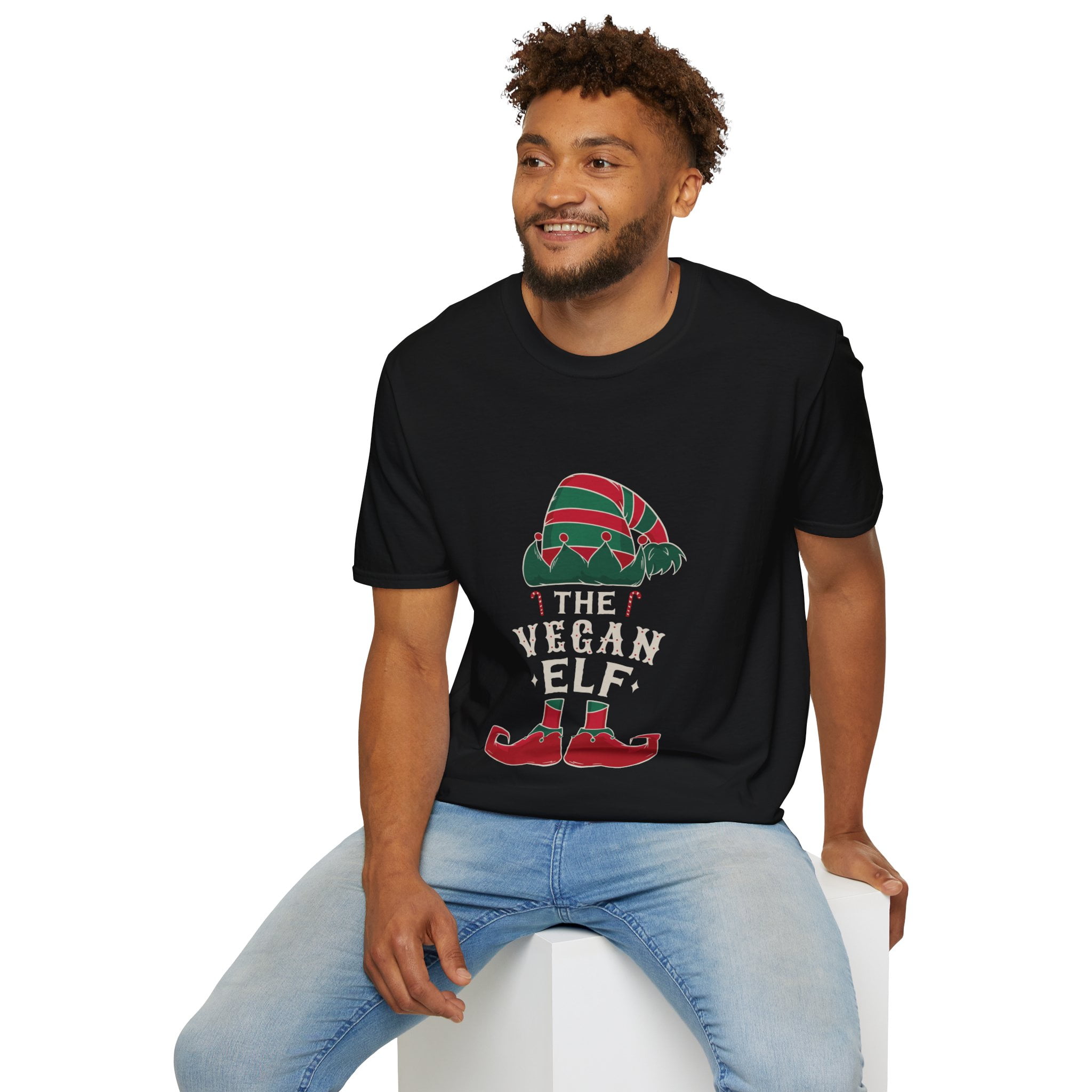 Vegan Elf Hat Boots Candy Cane Men Women Apparel