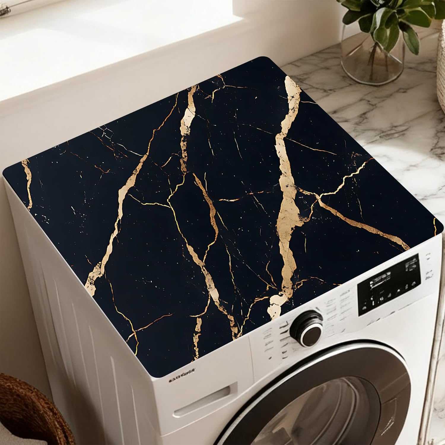 Washer Dryer Top Cover Mat, Non-Slip Laundry Room Decor, Laundry Room Kitchen Appliance Decor Protector, 23.6x19.7in