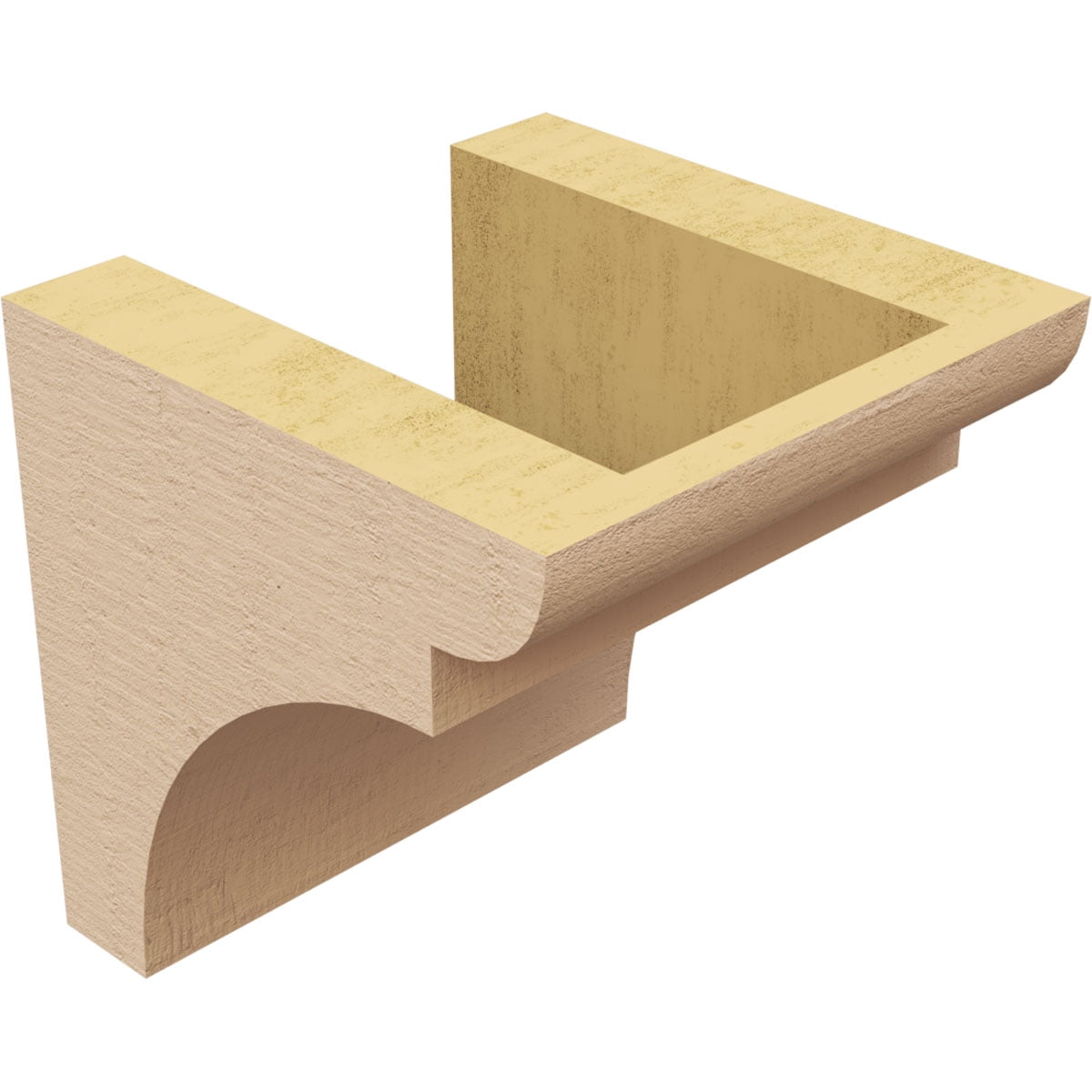 5"W x 5"D x 5"H Wide Yorktown Rough Cedar Woodgrain TimberThane Corbel, Primed Tan