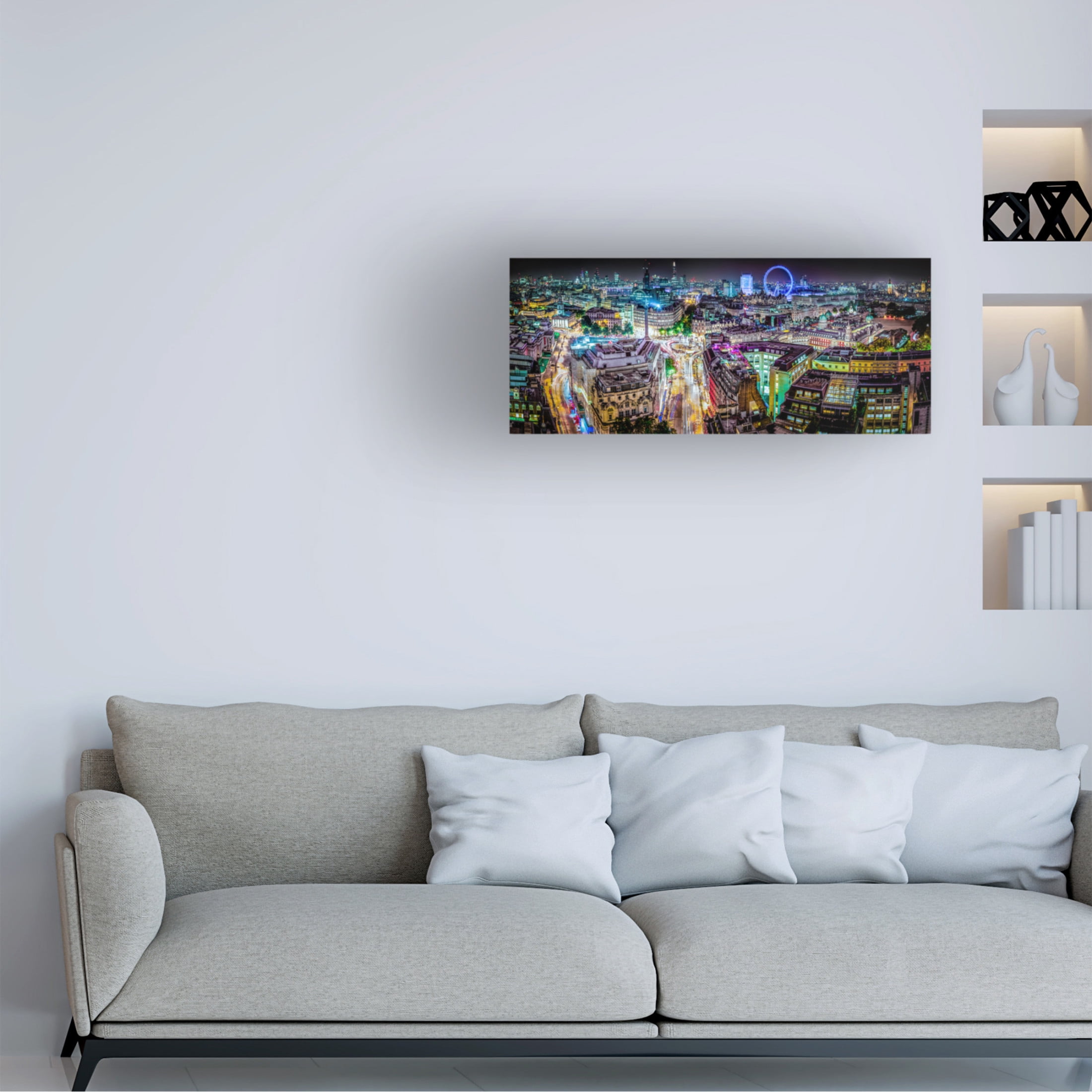 Canvas Wall Art - Stewart Marsden 'Psychedelic London' Wall Art for Living Room, Bedroom, or Office D?cor by Trademark Fine Art - 24 x 10 Inches