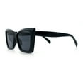 thumbnail image 6 of Womens Oversized Rectangle Cat Eye Plastic Retro Mod Minimal Sunglasses All Black, 6 of 8