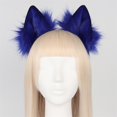 thumbnail image 4 of Diadema de Peluche Orejas Sintética Colco Disfraz Cosplay Azul Negro, 4 of 7