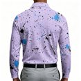 thumbnail image 4 of Paint Splatter Printed Long Sleeve Golf Polo for Men Classic Collared Lightweight Breathable Daily Casual Shirt, 4 of 4