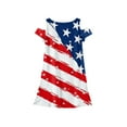 thumbnail image 3 of Abcomgle 4th Of July Dress for Toddler Girls American Flag Graphic Patriotic Dresses Casual A-Line Cold Shoulder Midi Dress Cute Swing Independence Day Sundresses for Kids Girls 11-12 Years, 3 of 4