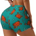 thumbnail image 2 of Kdxio Colorful Crab Print Workout Shorts for Women Seamless Soft Smooth Gym Yoga Scrunch Active Shorts, 2 of 5