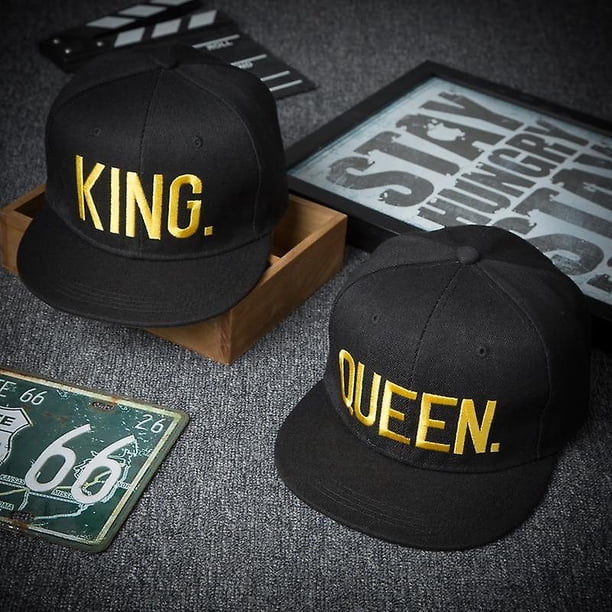 KING QUEEN Hip Hop Gorra de béisbol Mujeres Hombres Bordado Snapback Hip Hop Gorras Amante Parejas Casual Outd