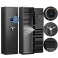thumbnail image 1 of 4-5 Biological Fingerprint Gun Safe, Long Gun Safe for Home,Gun Safes for Shotguns with Removable Shelf and Key Pad, 1 of 9