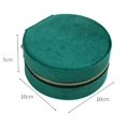 thumbnail image 5 of Mini joyero de viaje de terciopelo verde oscuro, joyero de viaje para niñas y mujeres, pequeño organizador de joyas para anillos, pendientes, collares, 5 of 5