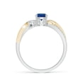 thumbnail image 2 of ANGARA Natural Sapphire and Diamond Twisted Vine Ring in 14K White & Yellow Gold for Women (Size-5mm) | September Birthstone, Anniversary, Jewelry Gift for Women | Natural Blue Sapphire Ring, 2 of 10