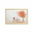 thumbnail image 1 of Bicycle Wall Art with Frame, Autumn Tree Aged Old Bike November Day Fall Season Park Nature Theme, Printed Fabric Poster for Bathroom Living Room, 35" x 23", Orange, by Ambesonne, 1 of 2