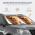 thumbnail image 3 of KLL Happy Fluffy Running Dog Windshield Sun Shade 2-Piece Foldable Car Front Window Sunshade for Most Sedans SUV Truck- Small, 3 of 5