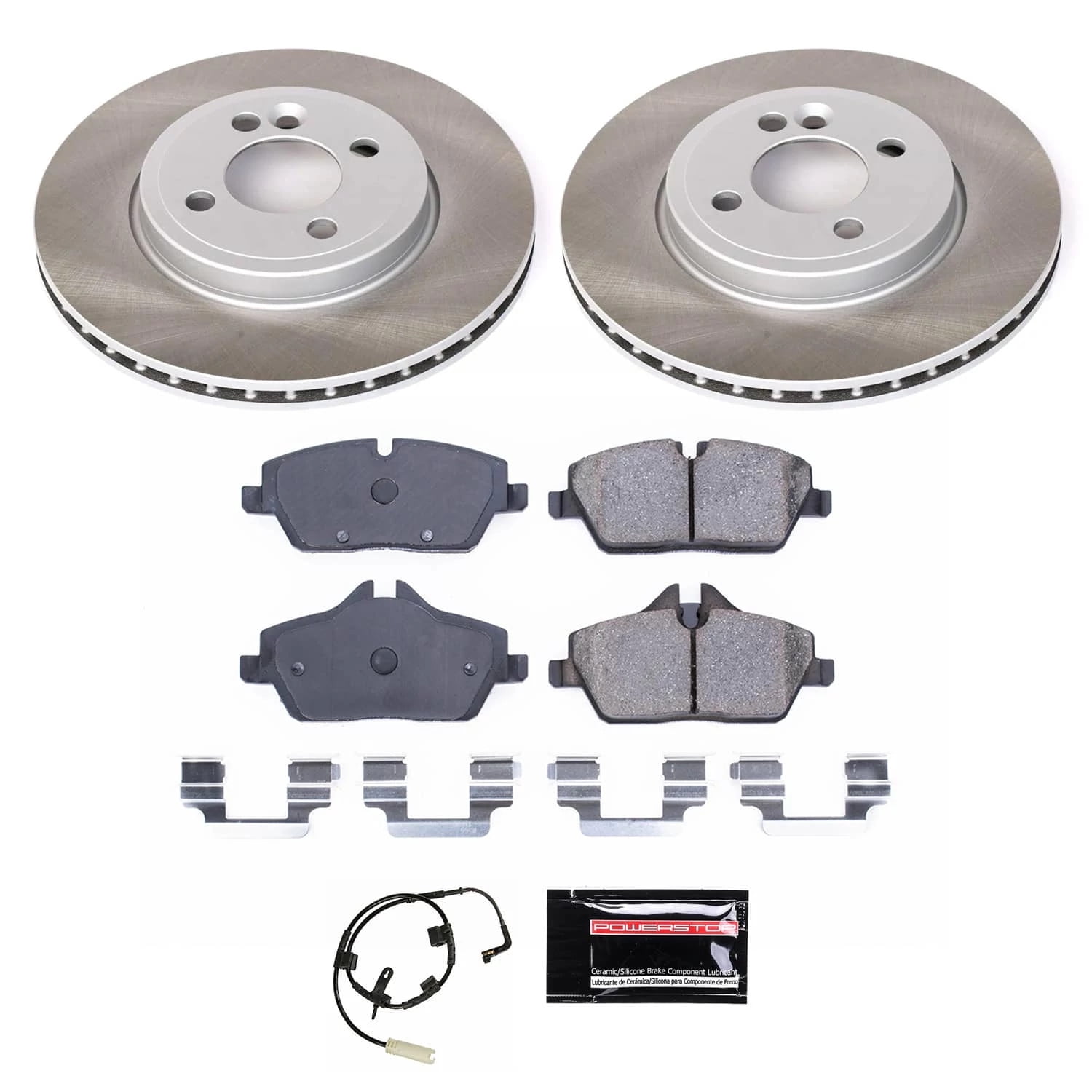 PowerStop Front Semi-Coated Rotor and Low-Dust Ceramic Brake Pad Kit SC6066