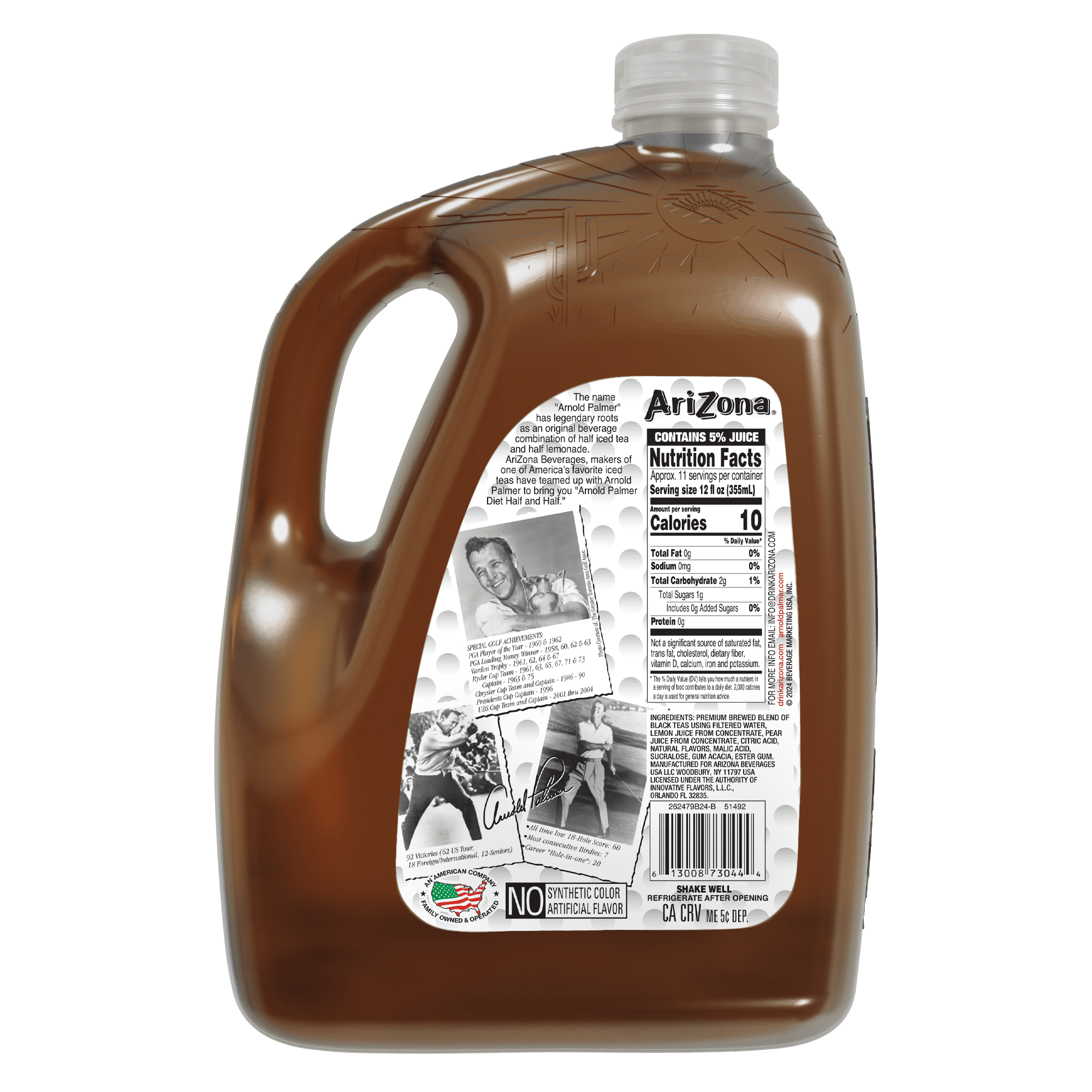 AriZona Arnold Palmer Zero Half & Half Iced Tea Lemonade, 128.0 FL OZ
