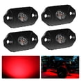 thumbnail image 1 of Luces LED Rock Lights 4 Pods 4WD-KING rojas IP68 a prueba de agua, 1 of 6