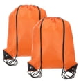 thumbnail image 1 of Mochila con cordón, 2 piezas de mochila de poliéster para gimnasio, bolsas para deportes (Naranja, 34 cm x 43 cm), 1 of 7
