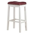 thumbnail image 3 of Angel Line Cambridge 29" Padded Saddle Stool, Cherry w/ Black Cushion, 3 of 3