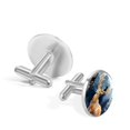 thumbnail image 3 of Deer Elegant Silver Jewelry Cufflink Set for Men, Made of Stainless Steel, Suitable for Formal Attire, for Business Meetings and Weddings, 3 of 6