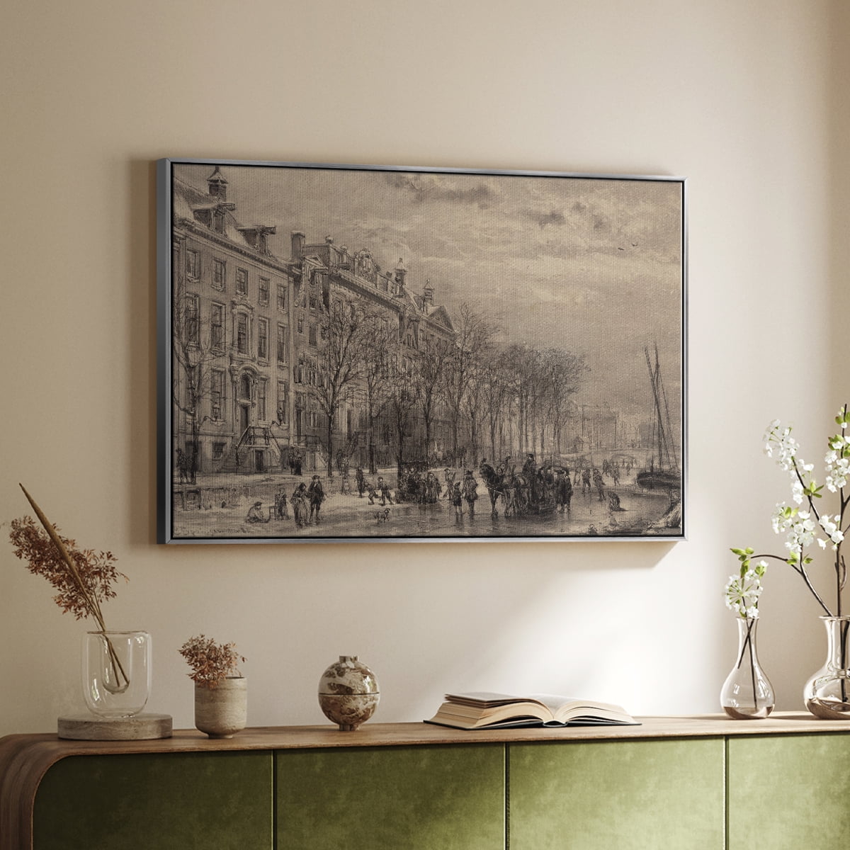 Vintage Landscape-CCXXXIII By Wexford Home Framed in Silver Wood Gallery Wrapped Canvas 17 in. x 25 in.