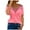 Hot Pink, variant on Women's Oversized Shirts Cold Shoulder Plus Size Tops Summer Short Sleeve Casual Twist Knot Blouse T-Shirt S-5XL