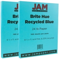 JAM Paper Solid Colors, 8 1/2 x 11, Bright Blue, 24lb, 200 per Pack