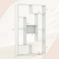 thumbnail image 3 of Costway 2 PCS 47" Tall Bookshelf Modern Geometric Bookcase with Open Shelves for Home White, 3 of 8