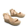 thumbnail image 3 of BURUDANI Womens Open Toe Espadrilles Wedges Tie Lace Up Cute Ankle Strap Platform Sandals Dressy Shoes, 3 of 6