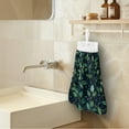 thumbnail image 3 of ZIATUBLE Green Leaves Hanging Kitchen Towel Absorbent Hanging Hand Dry Towels Easy to Clean Bathroom Hand Bath Towel with Snap Button Kitchen Hand Towels and Washcloths Tie Towel, 3 of 7
