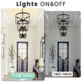 thumbnail image 6 of LovingAHome Industrial Traditional Vantage 12 Lights Lantern Hanging Light 3-Tier Cake Chandelier,Black, 6 of 7