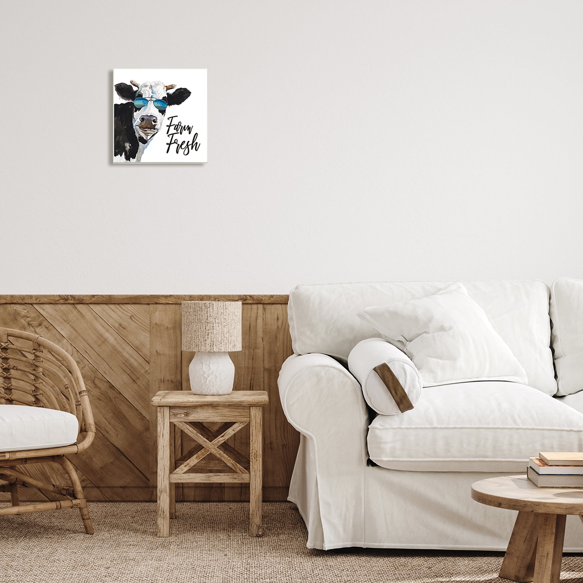 Stupell Industries Farm Fresh Funny Dairy Cow Phrase Aviator Shades, 12 x 12, Design by Patricia Pinto