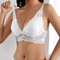 thumbnail image 5 of JSGEK Women Floral Lace Bra and Panty Set Plunge Neckline Adjustable Straps Intimate Lingerie for Bedroom Wear White M, 5 of 6
