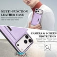 thumbnail image 3 of 2 In 1 Function Wallet Case for iPhone 17 Pro Max Compatible with MagSafe for Men Women, Detachable Magnetic Wallet Phone Case with Card Slots Holder, Support Magnetic Car Mount - Purple, 3 of 7