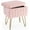 Pink, variant on Parcus Faux Fur Vanity Stool with Storage, 16"L x 12.2"W x 18.9"H, Makeup Ottoman Chair with Padded Seat, 4 Metal Legs & Adjustable Anti-Slip Feet