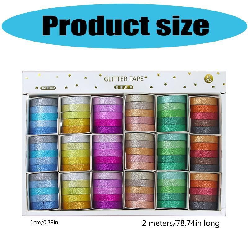 Zeiwohndc 18 Box Glittering Washis Tape Masking Tape Decorative Tape for Scrapbooking