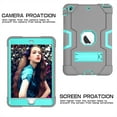 thumbnail image 3 of iPad Mini Case, iPad Mini 2 Case, iPad Mini 3 Case, iPad Mini Retina Case, Allytech Heavy Duty Three Layer Armor Defender Protective Case with Kickstand for iPad Mini 1/ 2 / 3 (Gray/Aqua), 3 of 8