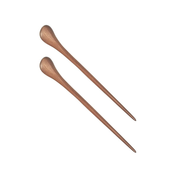 WHAMVOX 2Pcs Hair Picks for Women Wooden Hairpin in Chinese Traditional Style 17x0.1x0.1cm Sandalwood Material