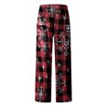thumbnail image 4 of Puntoco Pantalones sueltos casuales vintage con estampado navideño para mujer Pantalones de pierna ancha casuales Pantalones Puntoco Puntoco-3931, 4 of 5