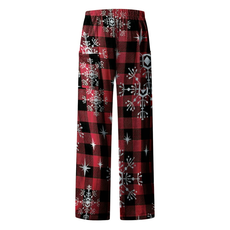 KIHOUT Clearance Women's Christmas Print Vintage Casual Loose Pants Casual  Wide Leg Trousers Pants 