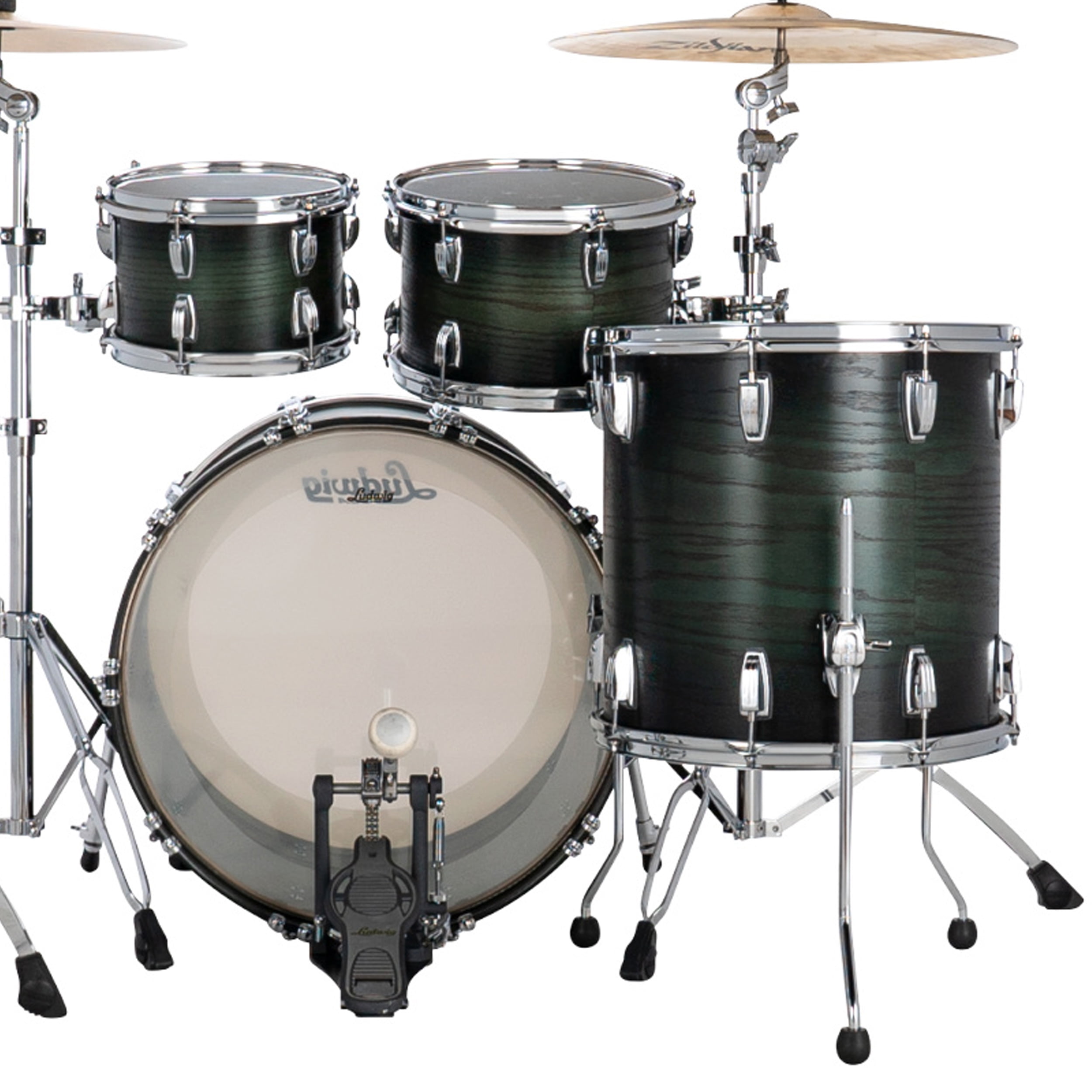 Ludwig Classic Oak 4-Piece Studio Shell Pack with 22 in. Bass Drum Green Burst