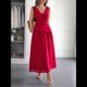 thumbnail image 5 of Vestido Informal de Verano Sin Mangas para Mujer, con Escote en V, Arrugas y Espalda Descubierta, para Fiesta Rojo S, 5 of 7