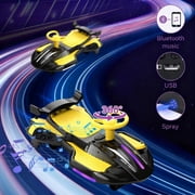 12V Electric Wiggle Car with Pedal for Kids, Rechargeable 2 in 1 Swing Toy, Devil Drifting Car with Backrests, Anti-Rollover, Spray, Light, Bluetooth, Maximum Speed up to 4 mph, for Ages 3 and Up